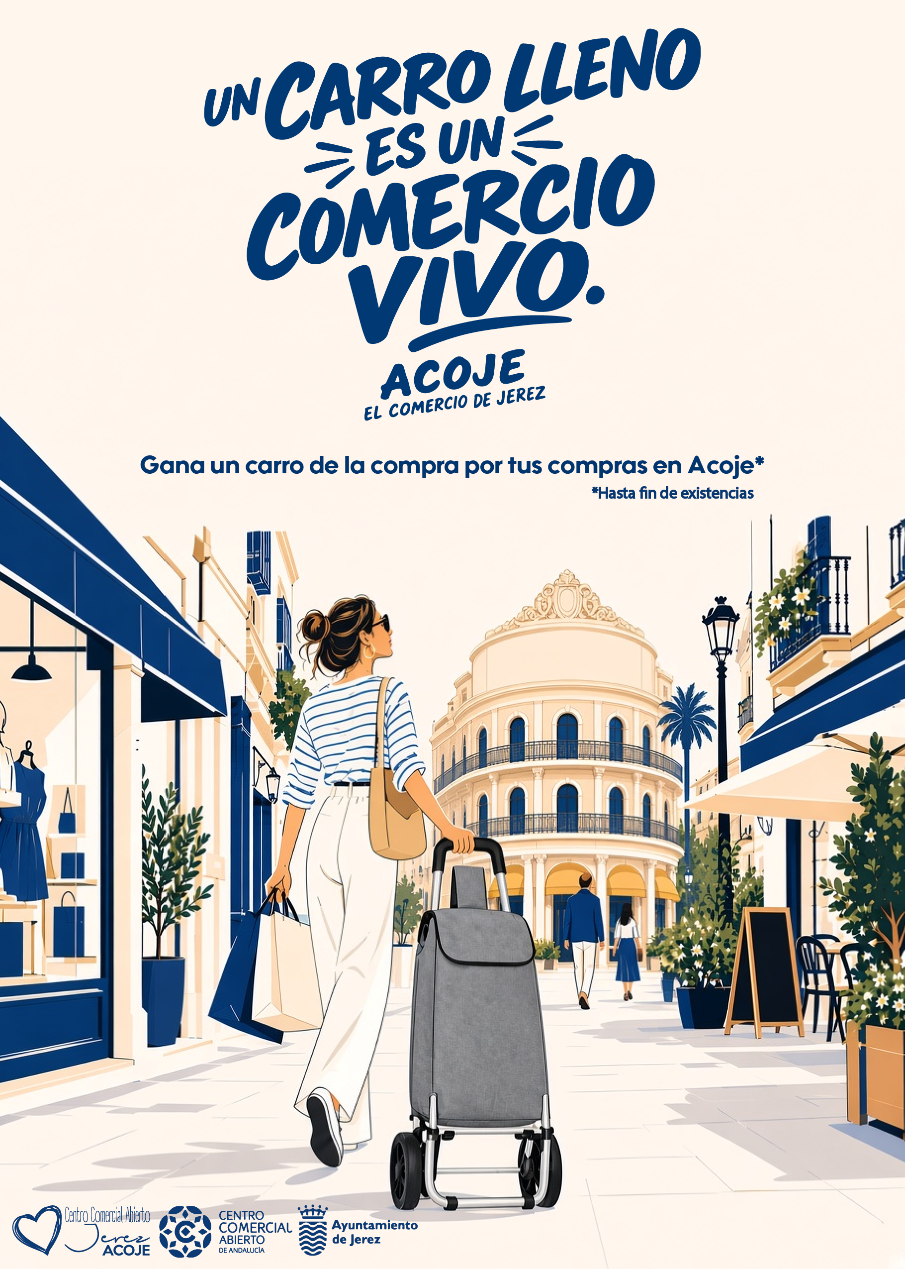ACOJE regalará 2.000 carros de la compra para premiar la fidelidad de los clientes del comercio local de Jerez